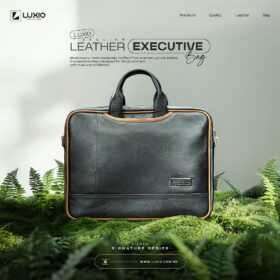LUXIO Signature Series Premium Genuine Leather Executive Bag for Men