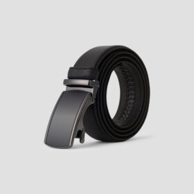 Luxio Classic Black Leather Belt ( Gear Lock )