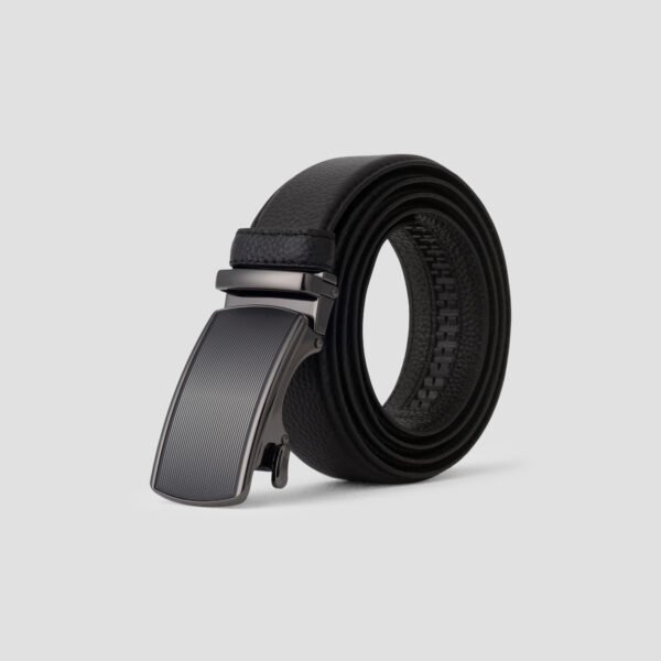 Luxio Classic Black Leather Belt ( Gear Lock )