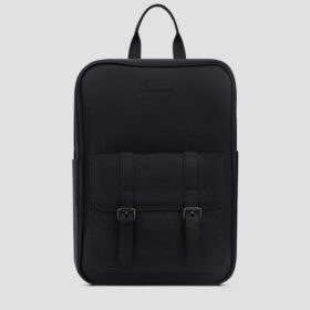LUXIO BuckleEdge Leather Executive Backpack