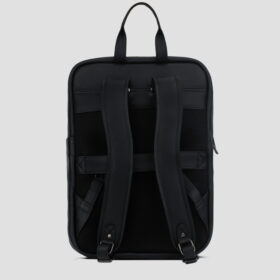 LUXIO BuckleEdge Leather Executive Backpack back