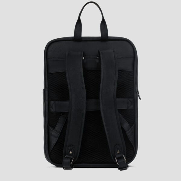 LUXIO BuckleEdge Leather Executive Backpack back