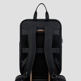 LUXIO BuckleEdge Leather Executive Backpack in tolly