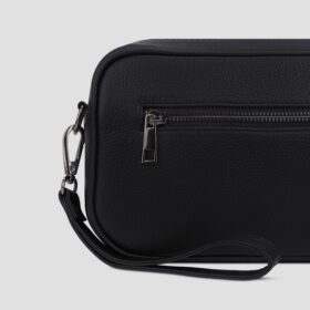 LUXIO Premium Leather Fingerprint Lock Pouch Close