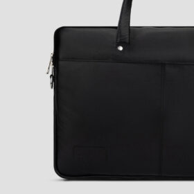 LUXIO Premium Textured Genuine Leather Executive Bag fornt close