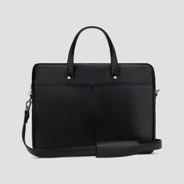 LUXIO Premium Textured Genuine Leather Executive Bag with belt