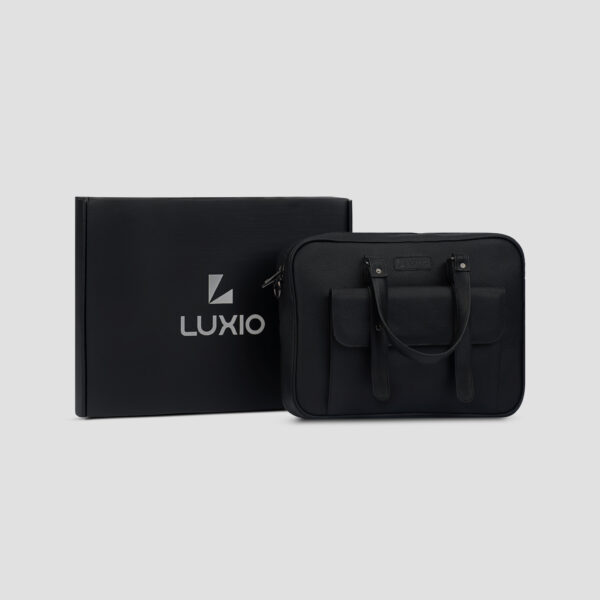 LUXIO StrapEdge Leather Executive Bag box