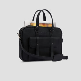 LUXIO StrapEdge Leather Executive Bag inside