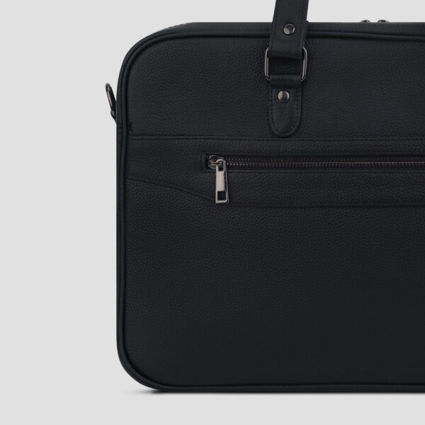 LUXIO StrapEdge Leather Executive Bag zipper