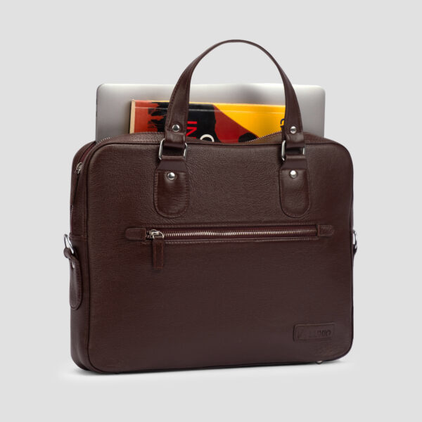 Luxio Business Leather Laptop Bag inside