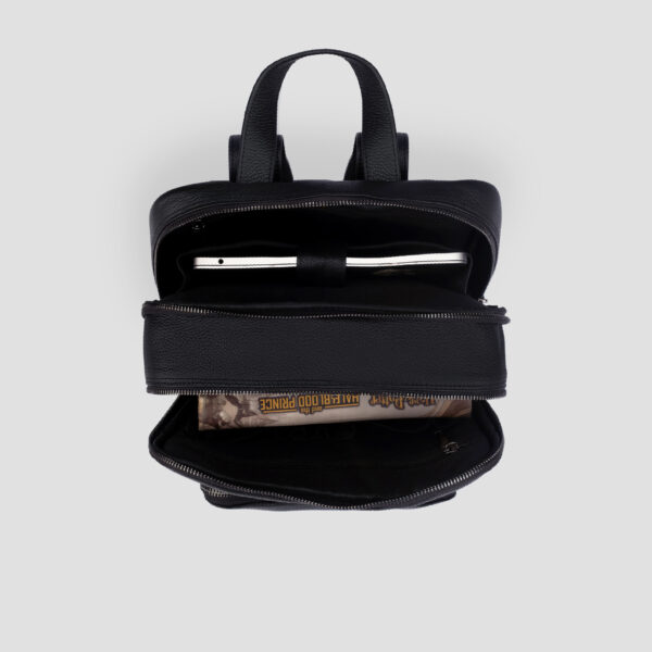 Luxio Classic Compact Leather Backpack inside