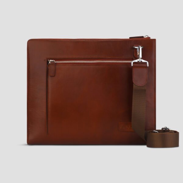 Luxio Classic Leather Laptop Bag with belt