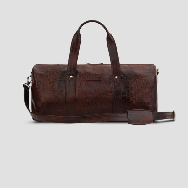 Luxio GymMaster Leather Duffle Bag with belt