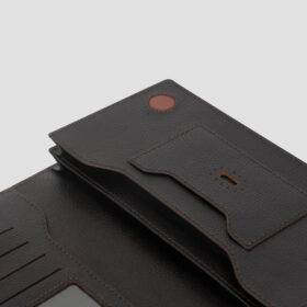 Luxio Heritage Leather Long Wallet close