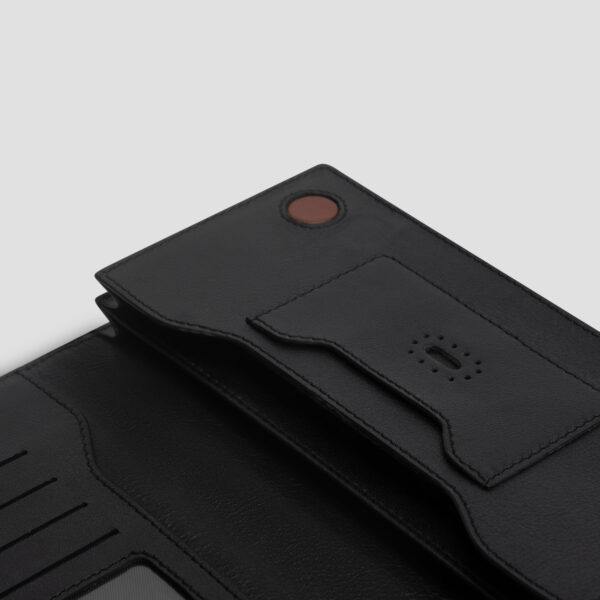 Luxio Heritage Leather Long Wallet close