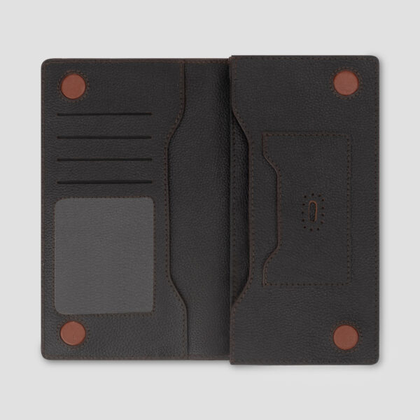 Luxio Heritage Leather Long Wallet inside
