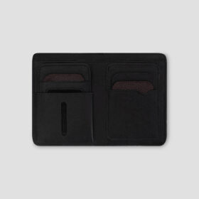 Luxio Leather Bifold Wallet with Card Holder black inside