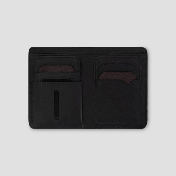 Luxio Leather Bifold Wallet with Card Holder black inside