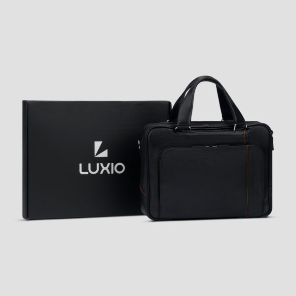 Luxio Legacy Leather Business Briefcase with box