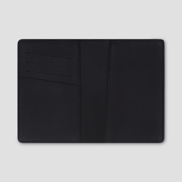 Luxio Minimalist Leather Passport Holder open