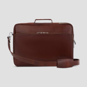 Luxio SideZip Leather Executive Bag strap
